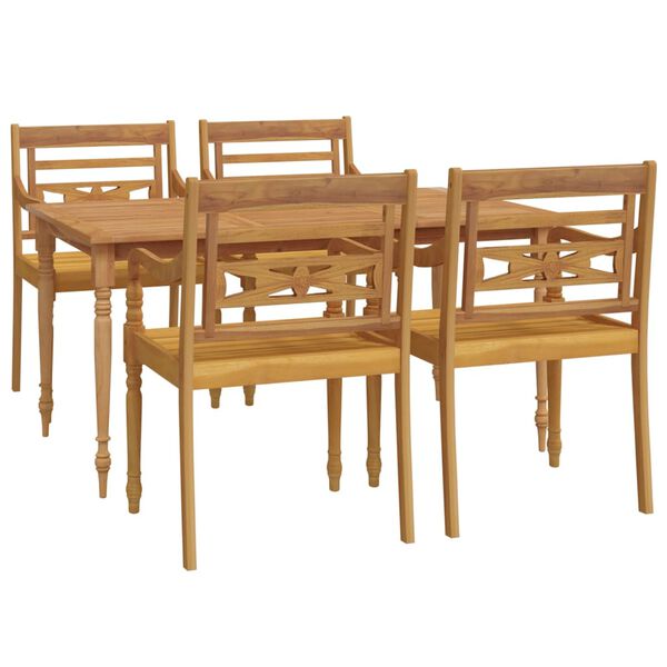 vidaXL Garden Dining Set Natural Wood Solid Teak Wood Large Durable