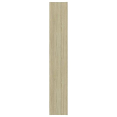vidaXL 5-Tier Book Cabinet White and Sonoma Oak 23.6"x11.8"x74.4" Engineered Wood