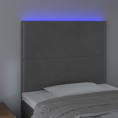 vidaXL LED Headboard Dark Gray 39.4"x2"x46.5"/50.4" Velvet