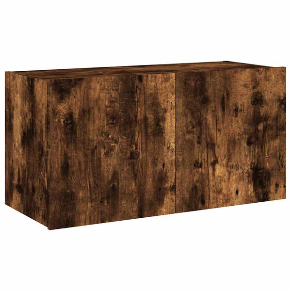 vidaXL TV Wall Cabinet Smoked Oak Engineered Wood Medium TV Wall Cabinet