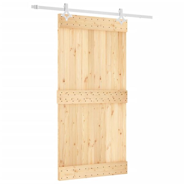vidaXL Sliding Door with Hardware Set 39.4x82.7" Solid Wood Pine