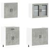 vidaXL Kitchen Cabinet Set Concrete grey Engineered wood and glass