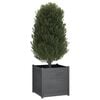 vidaXL Garden Planter Grey Solid Pine Wood 27.6 in x 27.6 in x 27.6 in