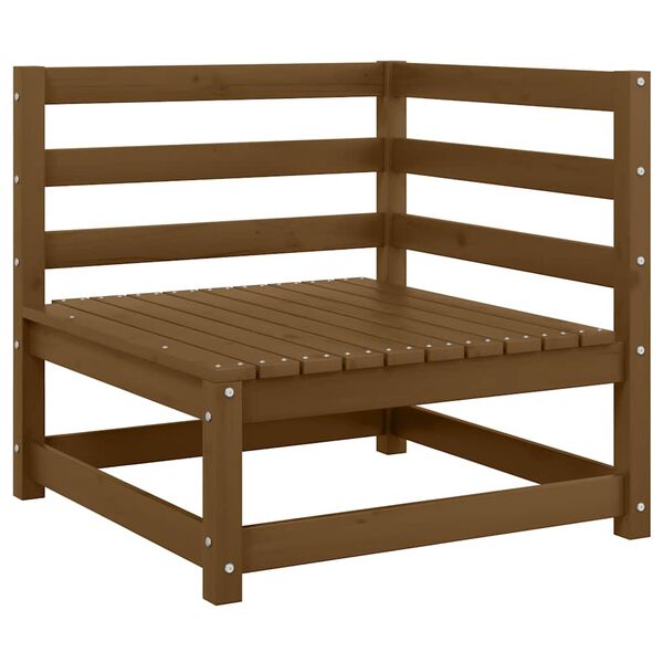 vidaXL Wooden Corner Sofa Honey brown