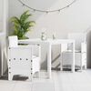 vidaXL Garden Dining Set 3 pcs White Polt rattan