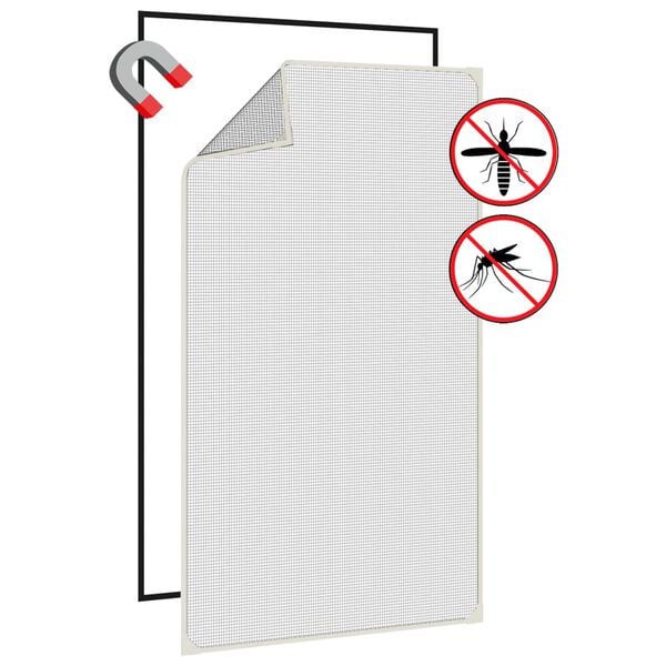 vidaXL Insect Screen White, Black Fiberglass, Polyethylene 31.5 x 55.1 in