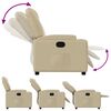 vidaXL Recliner Chair Cream Fabric Medium Adjustable Armrests