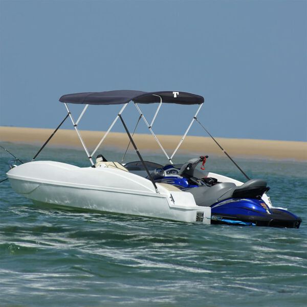 vidaXL 3-bow Bimini Top with Mesh Sidewalls 72.0x(53.9-59.8)x53.9"