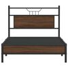 vidaXL Bed Frame Brown Oak Engineered wood and steel