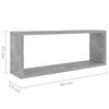 vidaXL Wall Shelf Set of 6 Concrete Gray Engineered Wood Medium