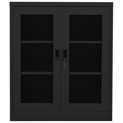 vidaXL Office Cabinet Anthracite 35.4"x15.7"x41.3" Steel