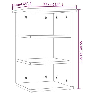 vidaXL Side Cabinet Concrete Gray 13.8"x13.8"x21.7" Engineered Wood