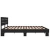 vidaXL Bed Frame Black Engineered wood, metal Super King Modern