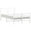 vidaXL Bed Frame White Powder-Coated Steel 47.2 x 78.7 in Bed Frame