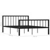 vidaXL Bed Frame Black Metal Double Durable Bed Frame Rectangular
