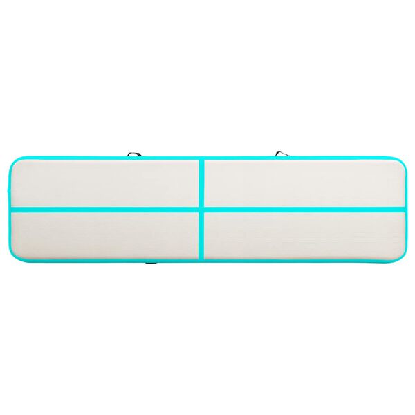 vidaXL Inflatable Gymnastics Mat with Pump 236.2x39.4x7.9" PVC Green