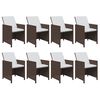 vidaXL Garden Dining Set Brown and Cream White