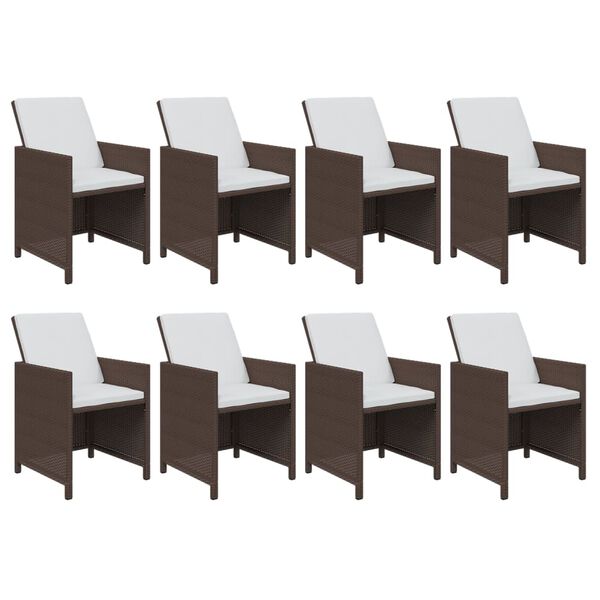 vidaXL Garden Dining Set Brown and Cream White
