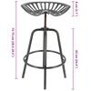 Esschert Design Bar Stool Grey Cast iron and steel Adjustable
