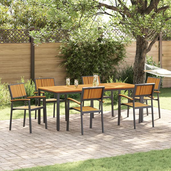 vidaXL Garden Chair 6 pcs Brown 56 x 57 x 87cm Solid Acacia wood