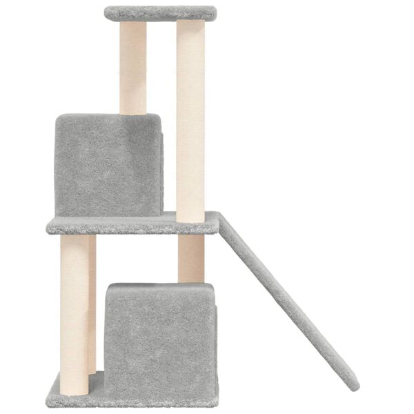 vidaXL Cat Tree Light Grey Engineered wood 32.3 in tall