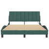 vidaXL Bed Frame Dark Green Velvet, Metal, Solid Pine Wood, Plywood Full