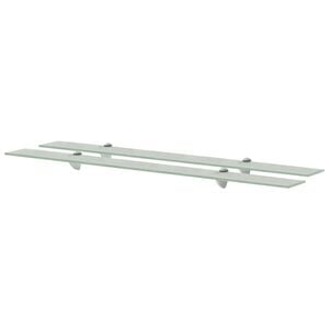 vidaXL Floating Shelf Set of 2 Frosted Tempered safety glass, Zinc alloy