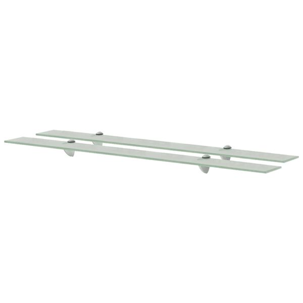 vidaXL Floating Shelf Set of 2 Frosted Tempered safety glass, Zinc alloy