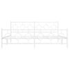 vidaXL Bed Frame White Powder-Coated Steel Double Durable Bed Frame