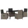 vidaXL Garden Dining Set 5 pcs Grey Poly Rattan