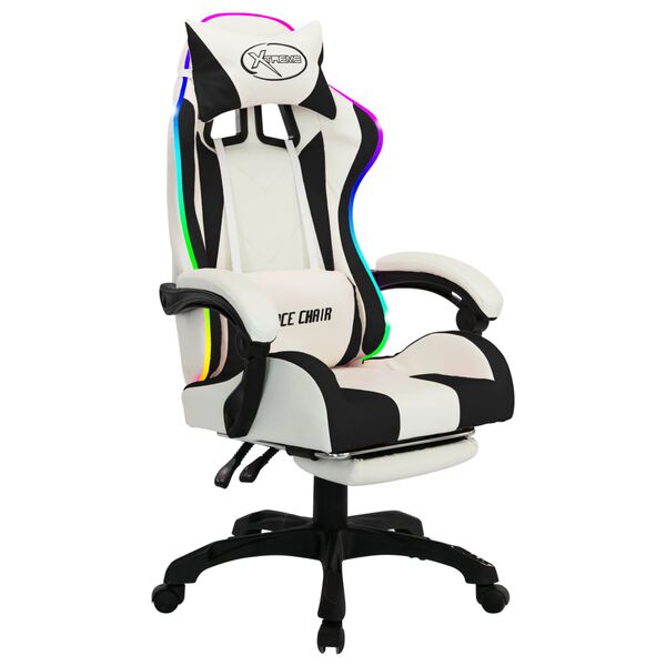 vidaXL Racing Chair Black and White