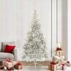 vidaXL Artificial Pre-lit Christmas Tree Silver 82.7" PET