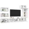 vidaXL 8 Piece TV Stand Set White Engineered Wood