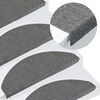 vidaXL Stair Mat Set of 15 Grey Needle felt fabric (95% PES, 5% PP)