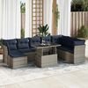 vidaXL 9 Piece Patio Sofa Set with Cushions Gray Poly Rattan Acacia