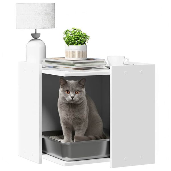 vidaXL Cat Litter Box Enclosure Storage Cat Litter Box Square Modern