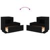 vidaXL Bedside Cabinet Set of 2 Black Solid pine wood 23.6x13.4x20.1 in