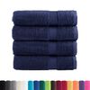 vidaXL Bath Towel Set of 4 Navy Blue 100% Cotton 39.4 x 59.1 in