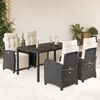 vidaXL Garden Dining Set Black, Cream White