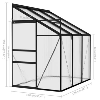 vidaXL Greenhouse Anthracite Aluminum 134.2 ft³