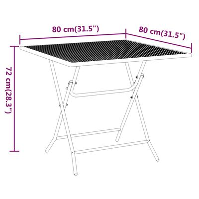 vidaXL Patio Table 31.5"x31.5"x28.3" Expanded Metal Mesh Anthracite