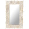 vidaXL Mirror White Solid mango wood Medium Decorative Inlays Mirror