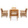 vidaXL Garden Dining Set Cream white Solid Acacia wood Standard Durable