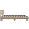 vidaXL Bed Frame Sonoma oak Engineered wood, metal, plywood Double