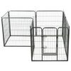 vidaXL Dog Playpen Black Powder-coated steel 31.5x31.5 in per panel