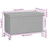 vidaXL Patio Storage Box with Wheels Light Grey 43.3x21.7x28.7" Poly Rattan