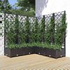 vidaXL Garden Planter Black Polypropylene 47.2 x 47.2 x 47.8 in Planters