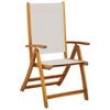 vidaXL Folding Garden Chair Set of 4 Grey Solid acacia wood and textilene