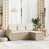 vidaXL Garden Sofa Set Beige PE rattan Standard Modular