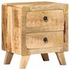 vidaXL Nightstand Rough Mango Solid Mango Wood 15.7x12.6x18.1 in